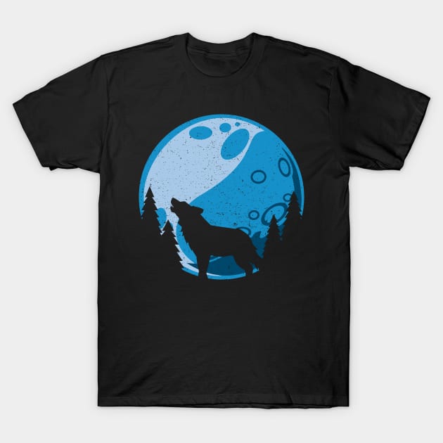 Wolf Moon Wolves T-Shirt by RadStar